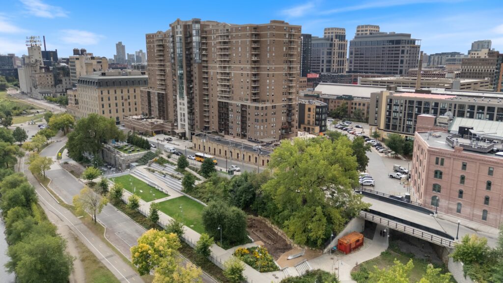 RiverWest with Water Works Park in the foreground