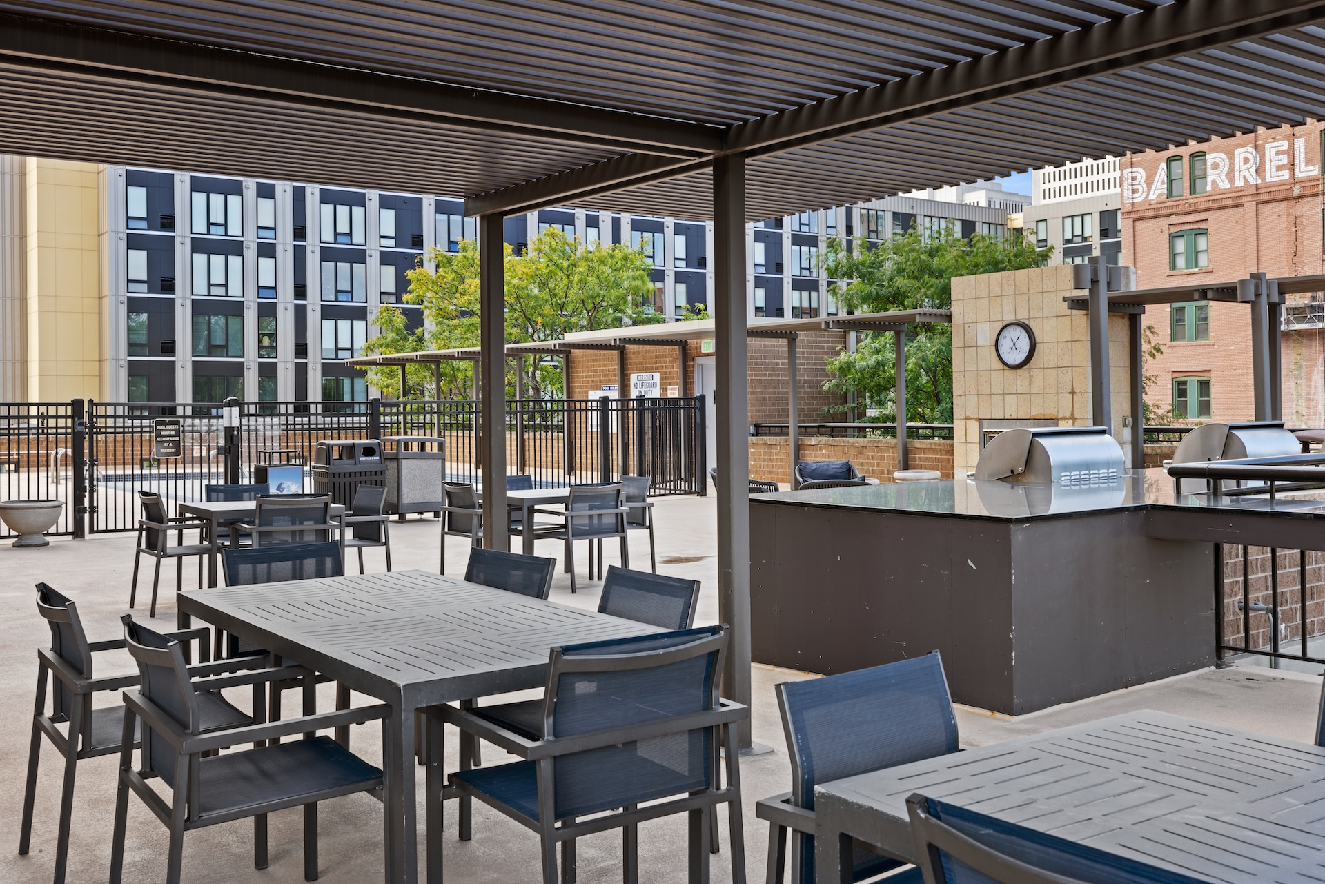 Seating options on the Promenade